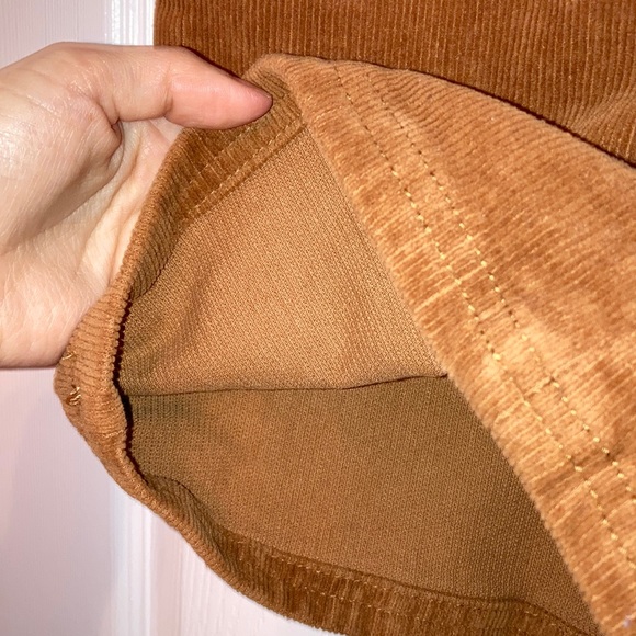 Target corduroy rust brown dress youth large 10/12 with pockets and buckles - Picture 5 of 6